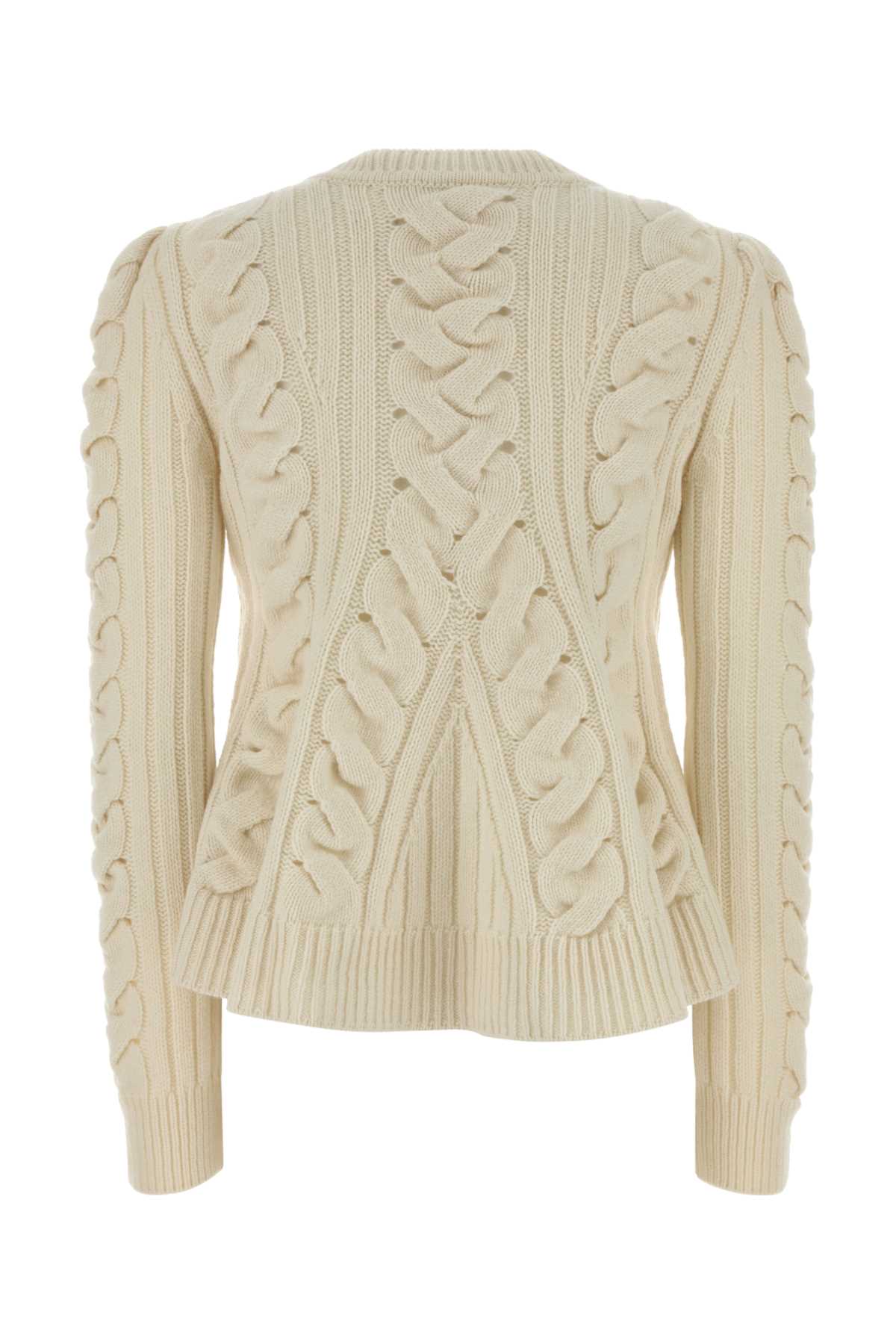 ALEXANDER MCQUEEN Ivory Wool Blend Sweater