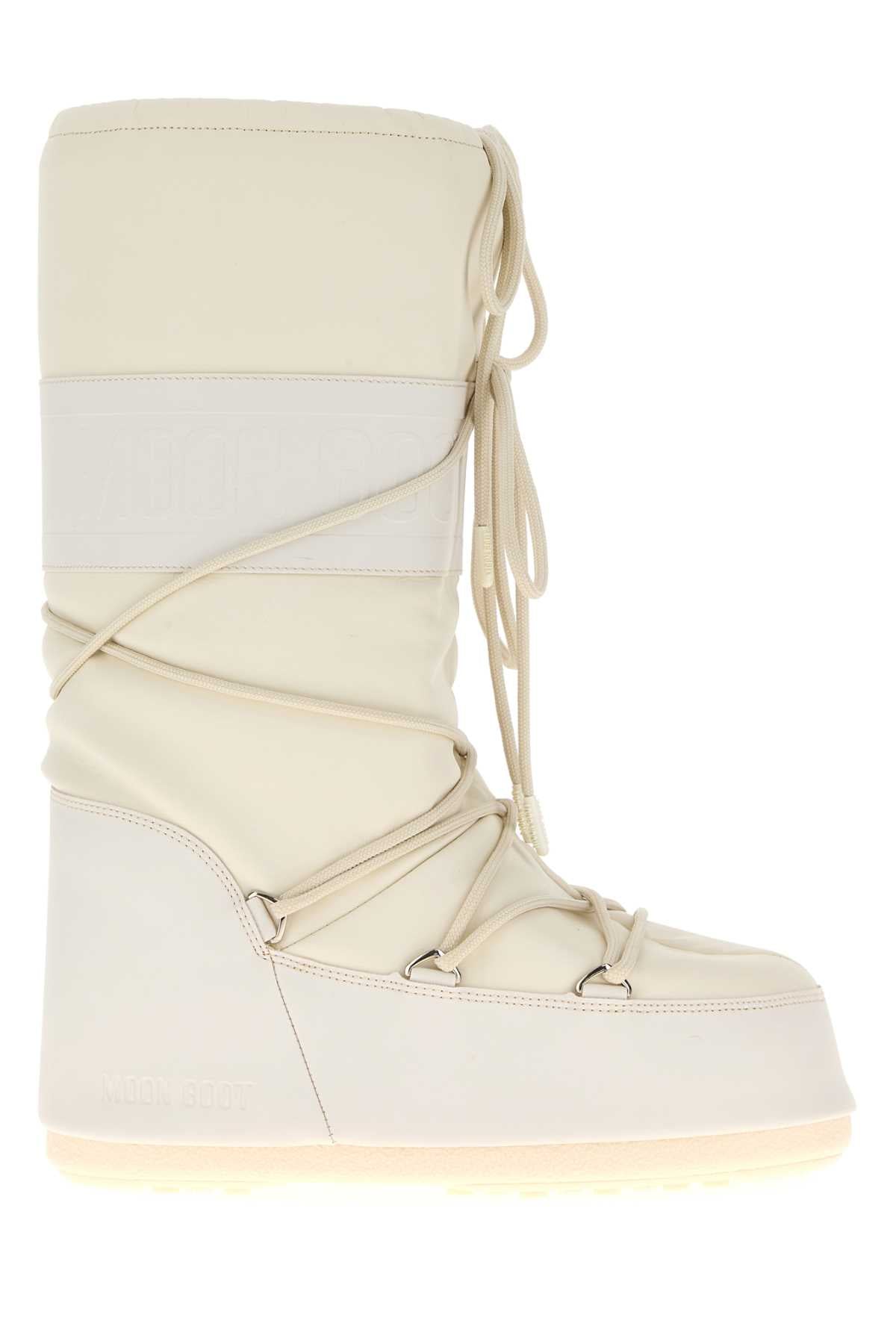 MOON BOOT Ivory Rubber Icon Boots for Women