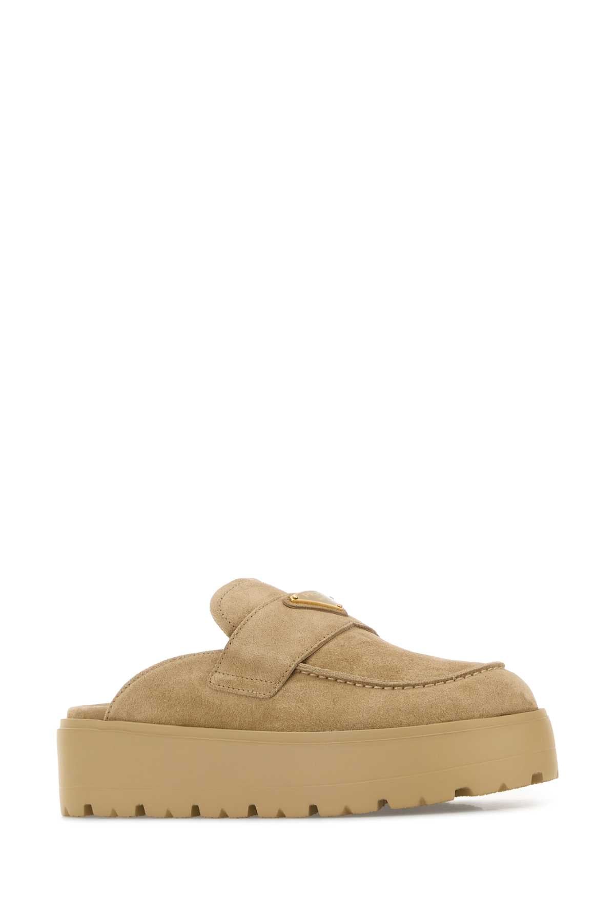 PRADA Suede Platform Slippers - 4.5 cm Elevation