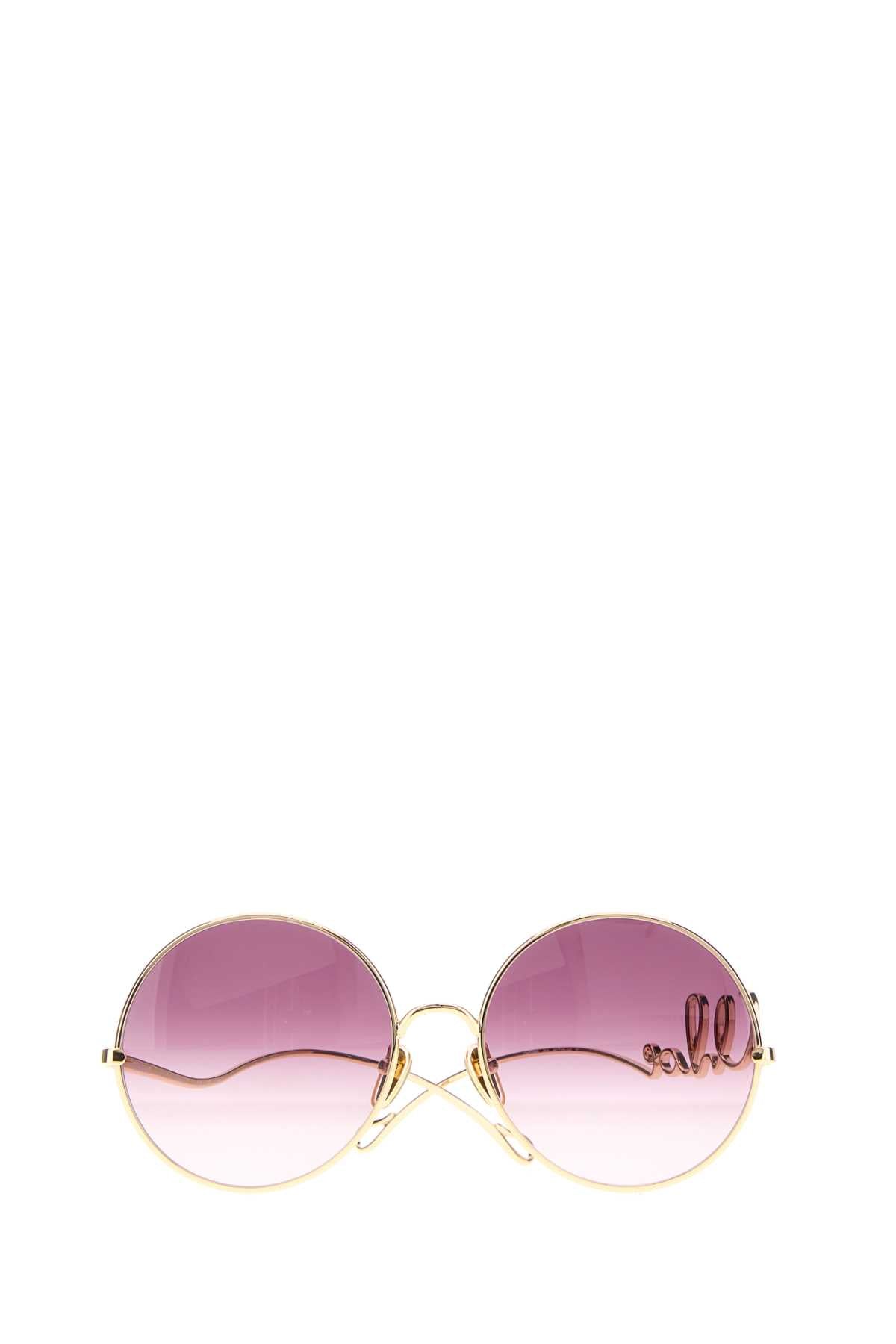 CHLOE Sleek Gold Metal Sunglasses
