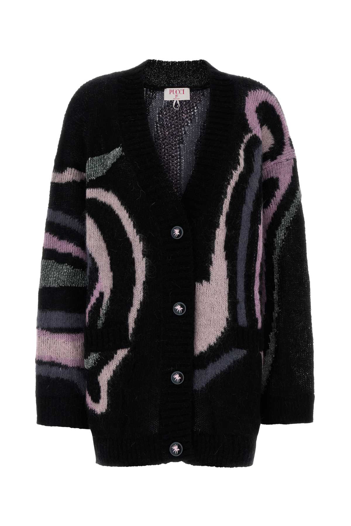 EMILIO PUCCI Oversized Embroidered Mohair Blend Cardigan
