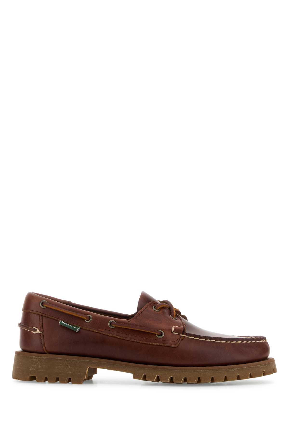 SEBAGO Brown Leather Ranger Loafers for Men