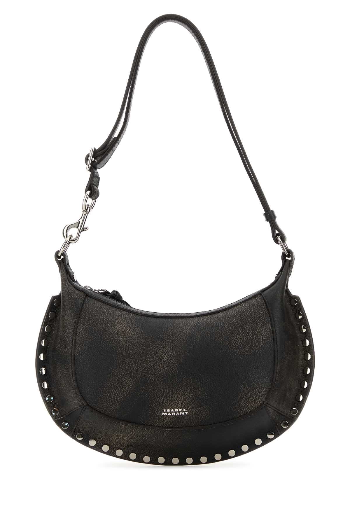 ISABEL MARANT Mini Leather Oskan Moon Shoulder Handbag - 25 cm x 19 cm