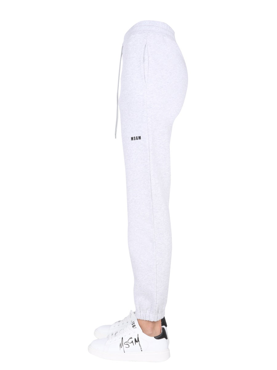 MSGM Women's Logo Print Jogging Pants with Elastic Waist