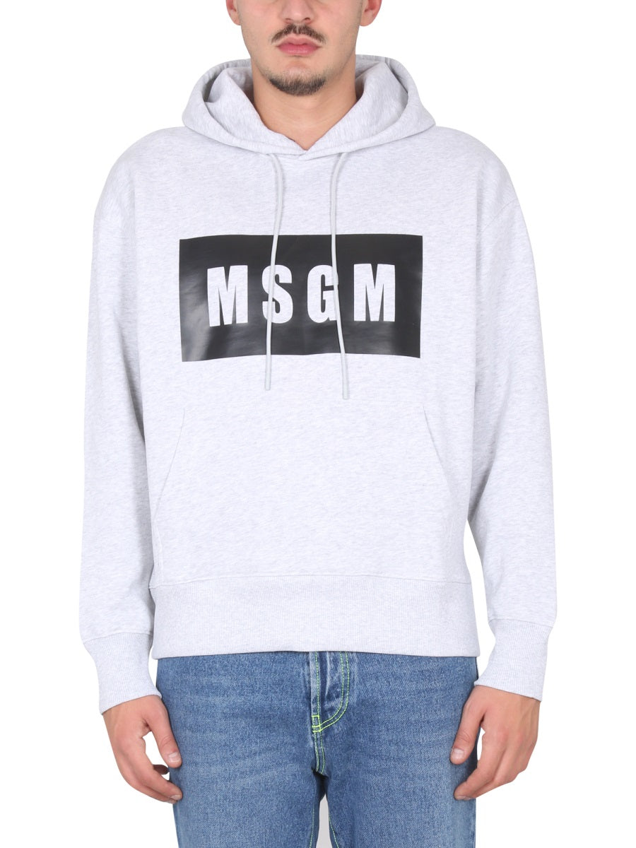 MSGM Classic Logo Box Hoodie for Men