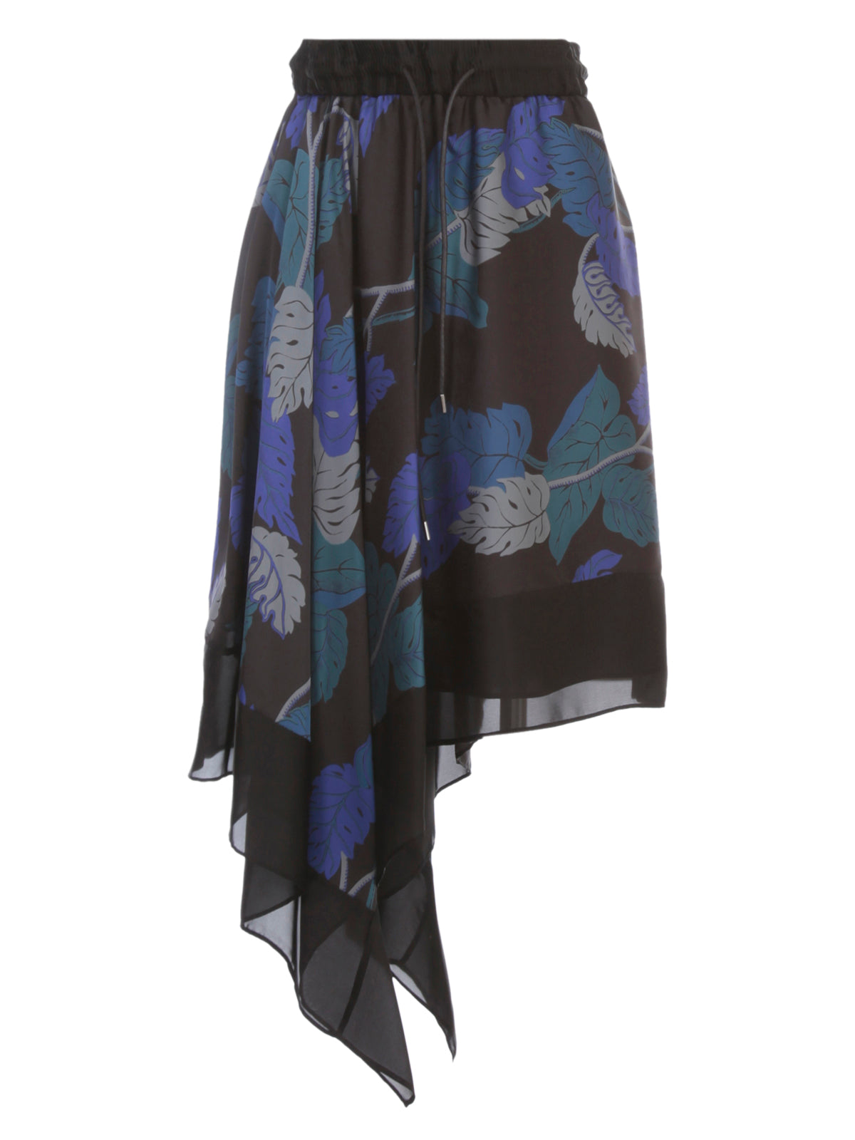 SACAI Asymmetric Mini Skirt with Elastic Waist