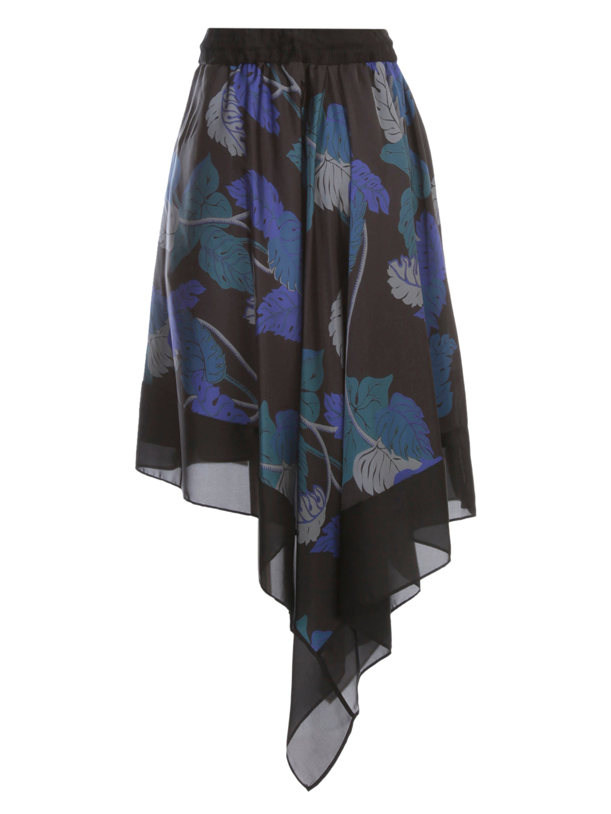 SACAI Asymmetric Mini Skirt with Elastic Waist