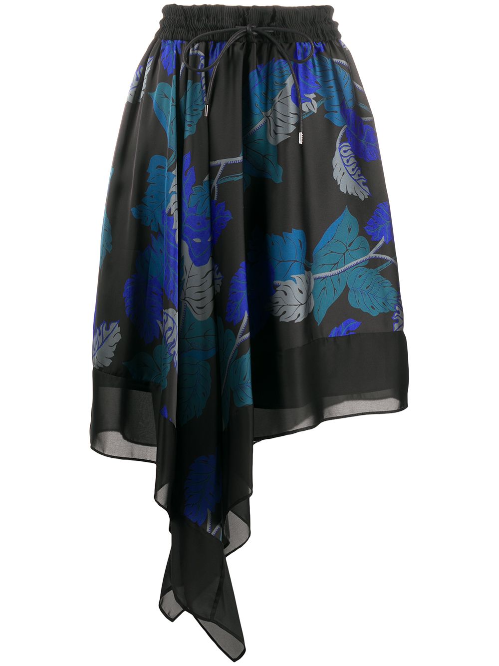 SACAI Asymmetric Mini Skirt with Elastic Waist