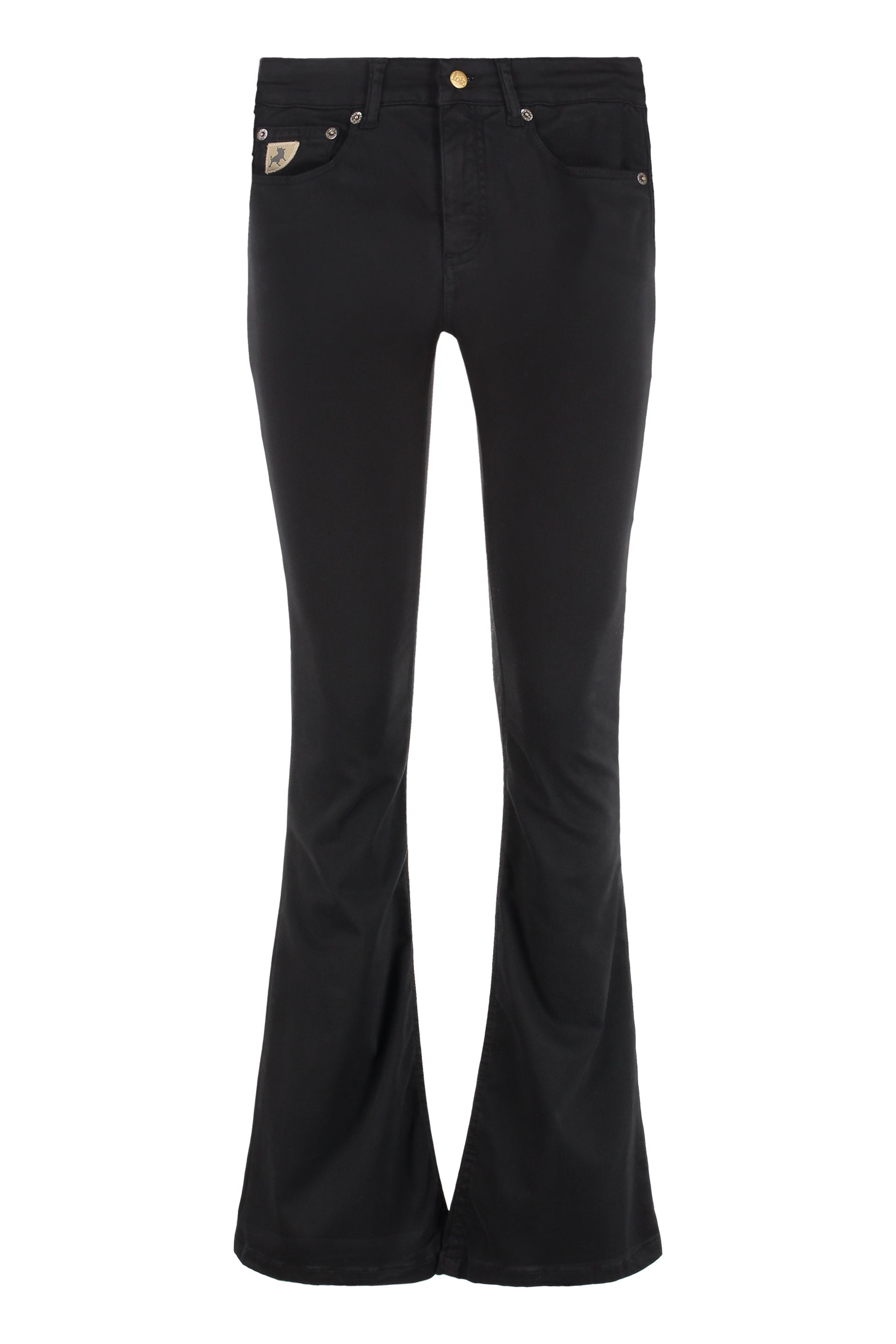 LOIS Flared Trousers with Logo Patches - SS25 Collection