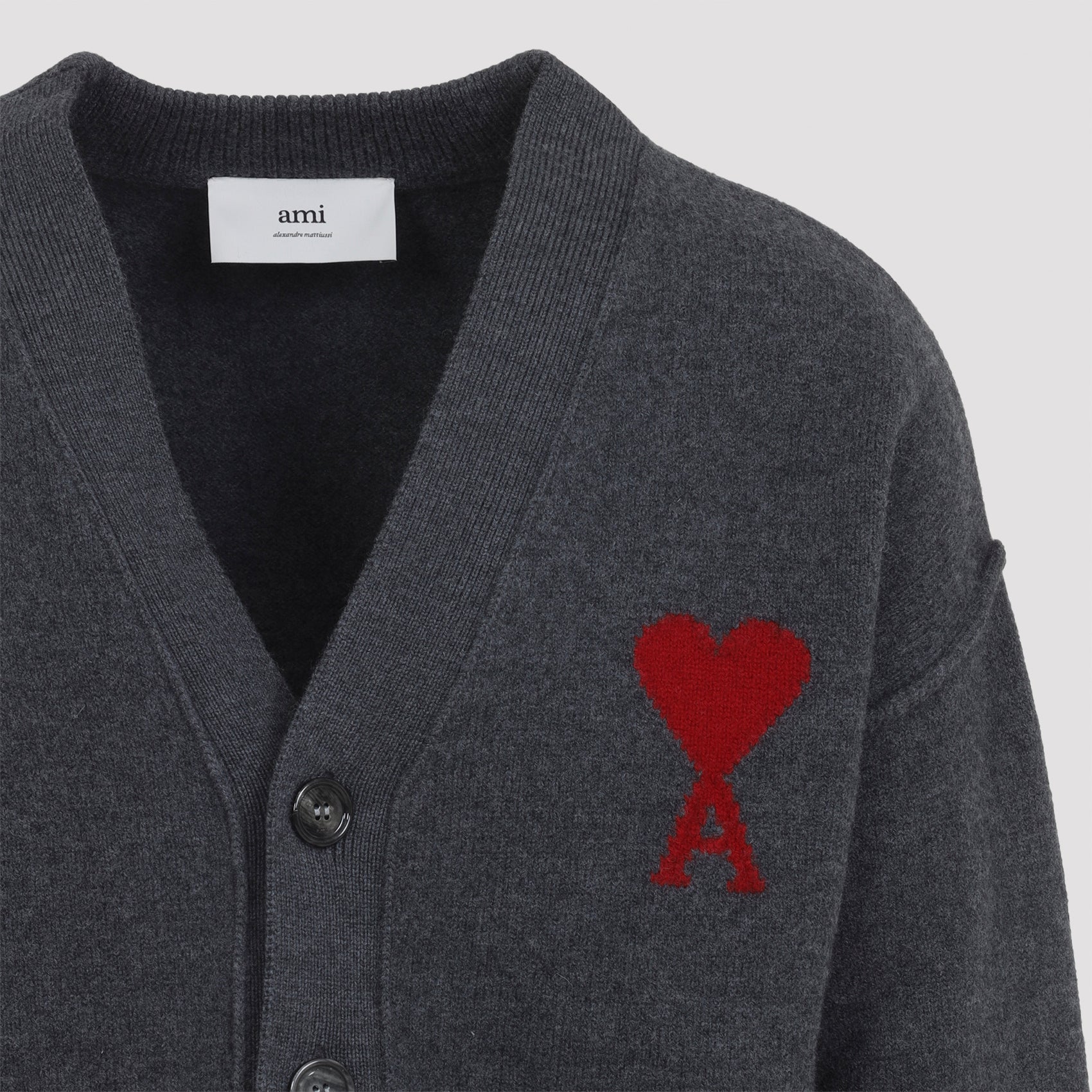 AMI Wool 100% Cardigan for Men - FW25 Collection