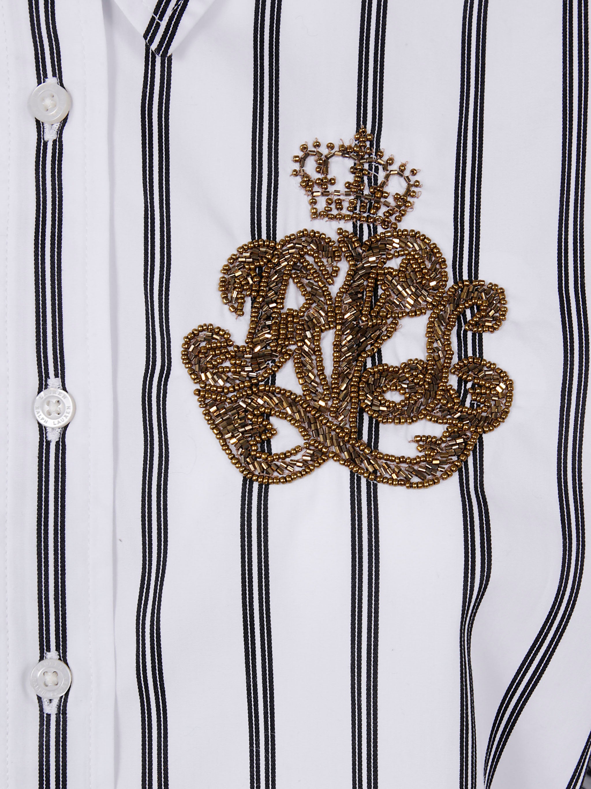 LAUREN RALPH LAUREN Classic Vertical Striped Long-Sleeved Shirt for Women