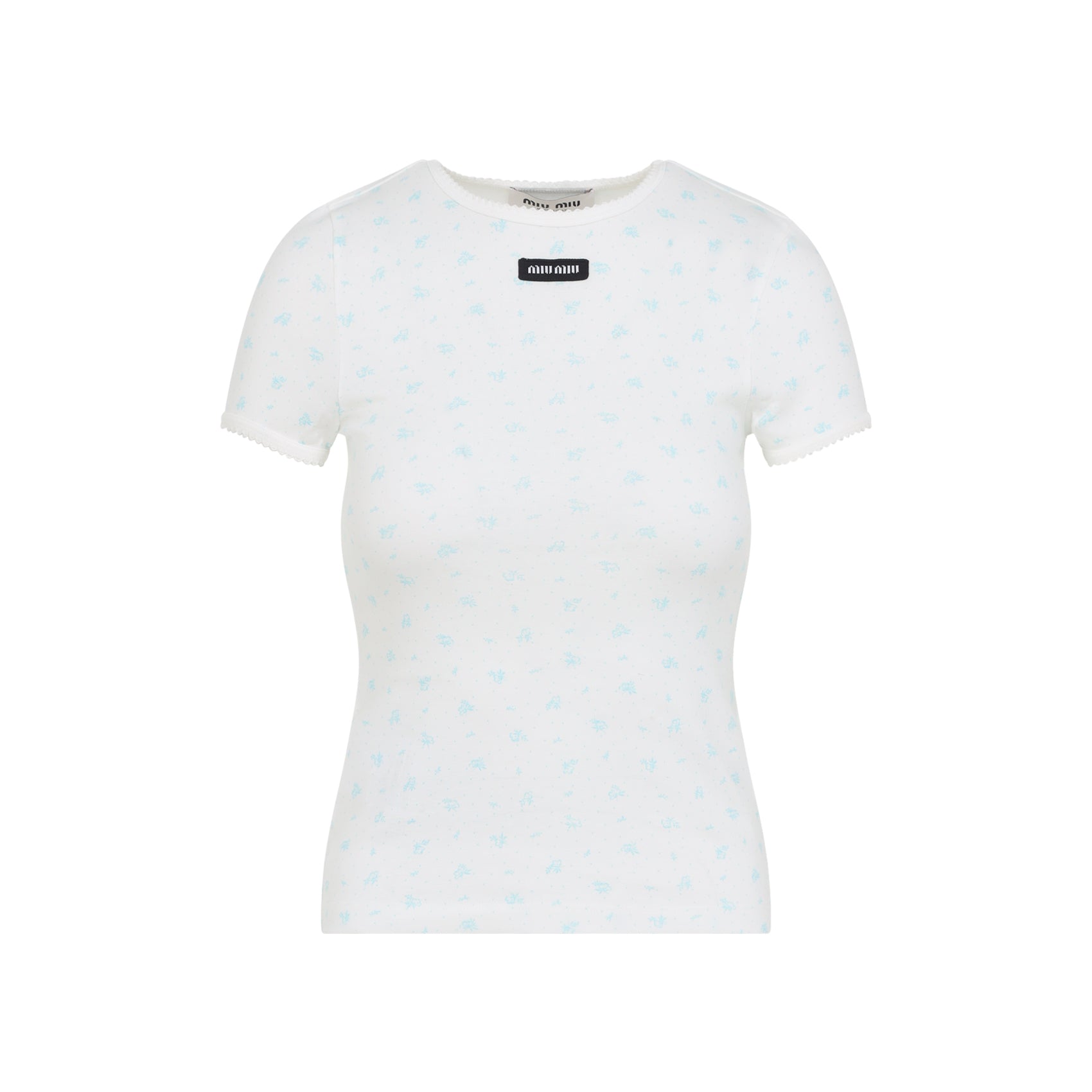 MIU MIU Classic Cotton Short Sleeve T-Shirt