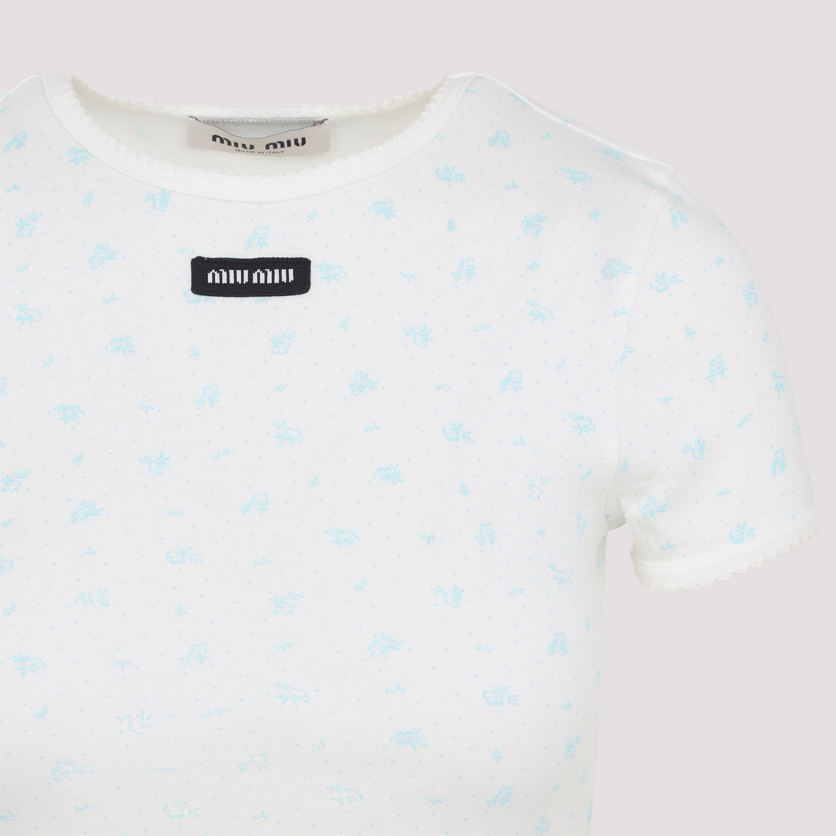 MIU MIU Classic Cotton Short Sleeve T-Shirt