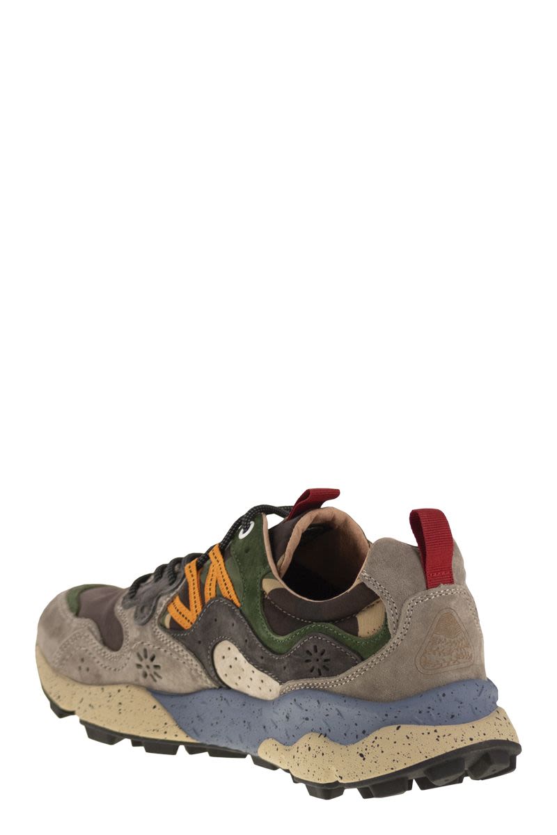 FLOWER MOUNTAIN Yamano 3 Mini Sneaker in Suede and Technical Fabric