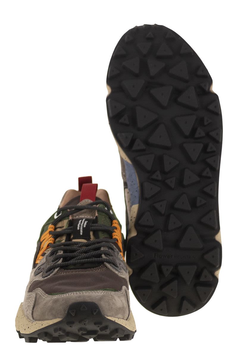 FLOWER MOUNTAIN Yamano 3 Mini Sneaker in Suede and Technical Fabric
