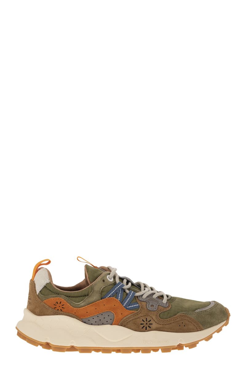 FLOWER MOUNTAIN Mountain Inspired Yamano 3 - Suede and Technical Fabric Sneakers