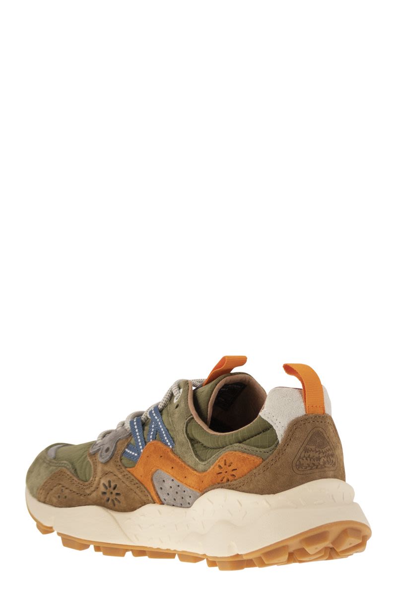 FLOWER MOUNTAIN Mountain Inspired Yamano 3 - Suede and Technical Fabric Sneakers