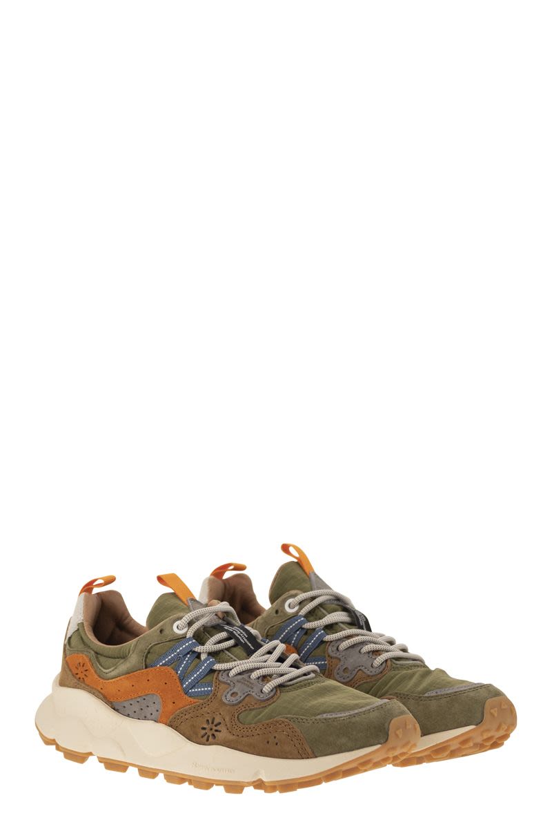 FLOWER MOUNTAIN Mountain Inspired Yamano 3 - Suede and Technical Fabric Sneakers