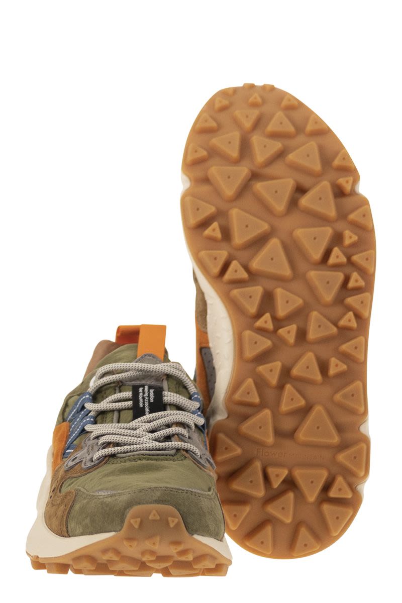 FLOWER MOUNTAIN Mountain Inspired Yamano 3 - Suede and Technical Fabric Sneakers