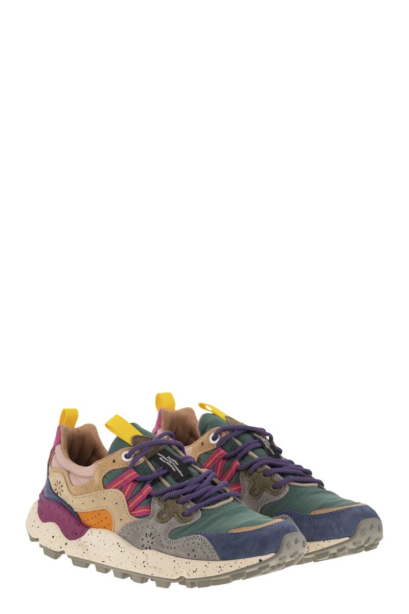 FLOWER MOUNTAIN YAMANO 3 - Suede and Technical Fabric Sneakers