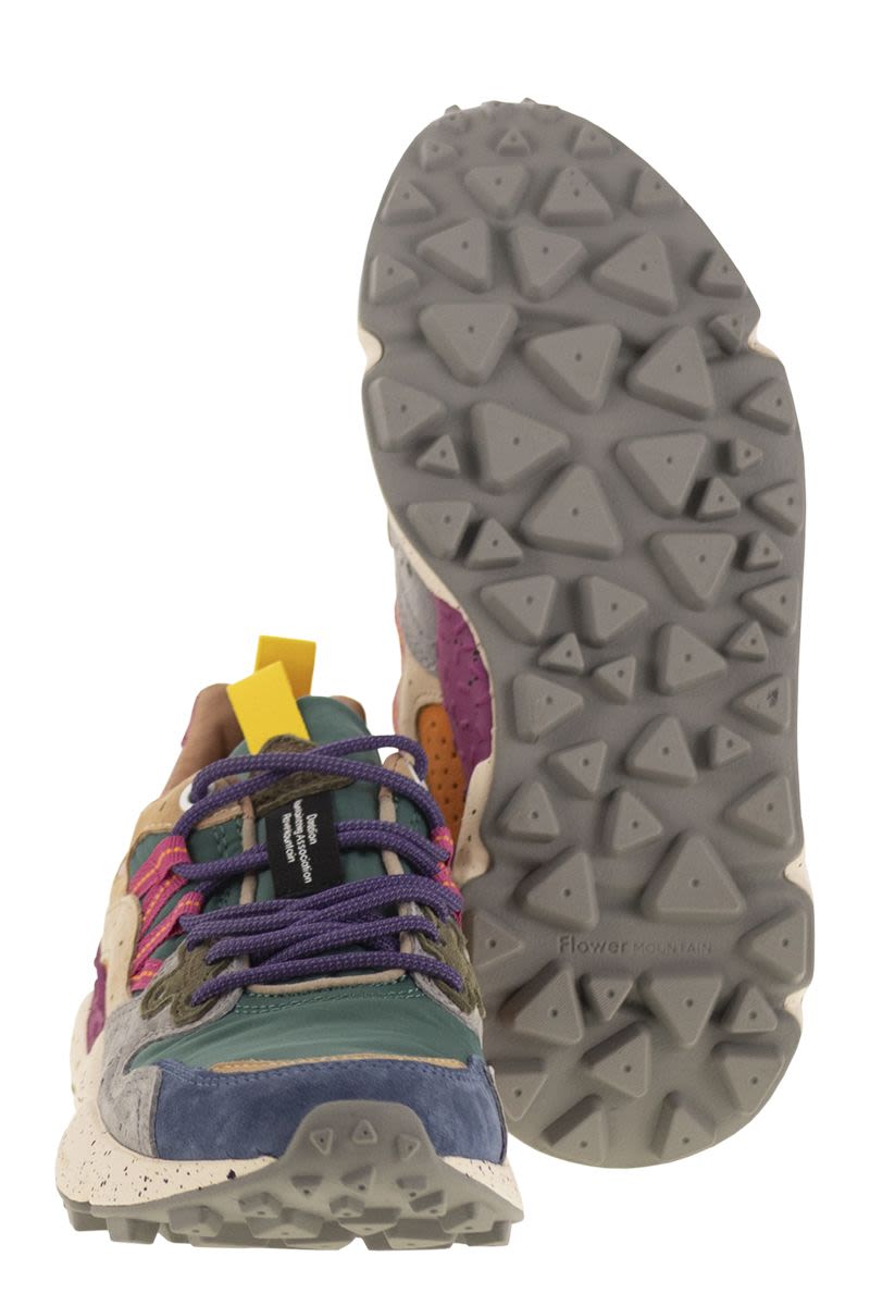 FLOWER MOUNTAIN YAMANO 3 - Suede and Technical Fabric Sneakers