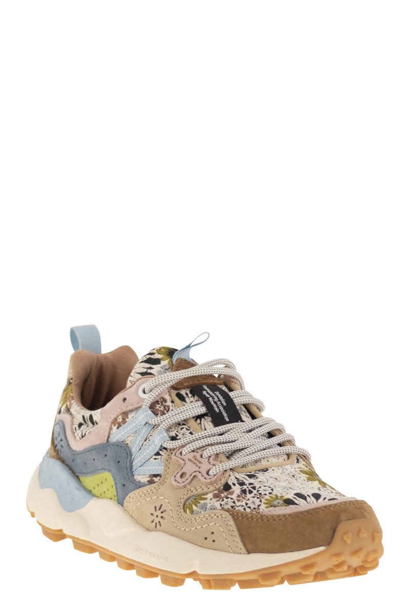 FLOWER MOUNTAIN YAMANO 3 - Women's Suede and Technical Fabric Sneakers