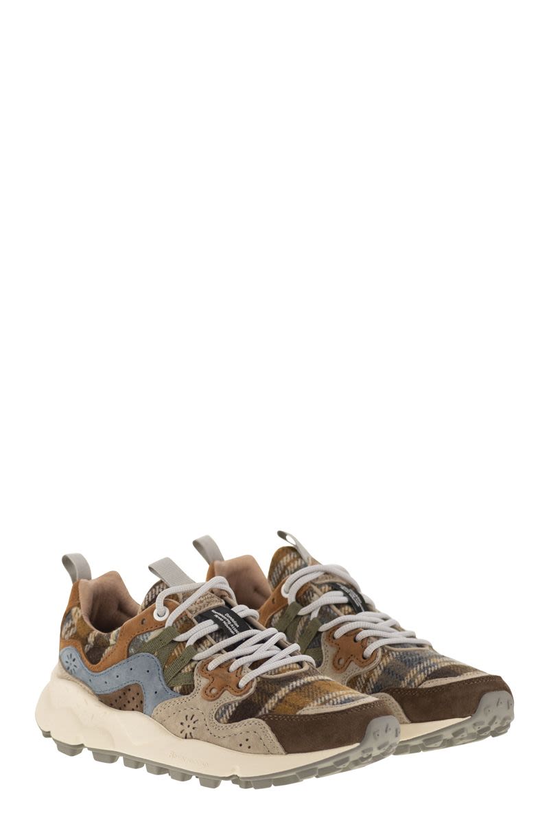 FLOWER MOUNTAIN YAMANO 3 - Suede and Wool Sneaker (5 cm Sole Height)
