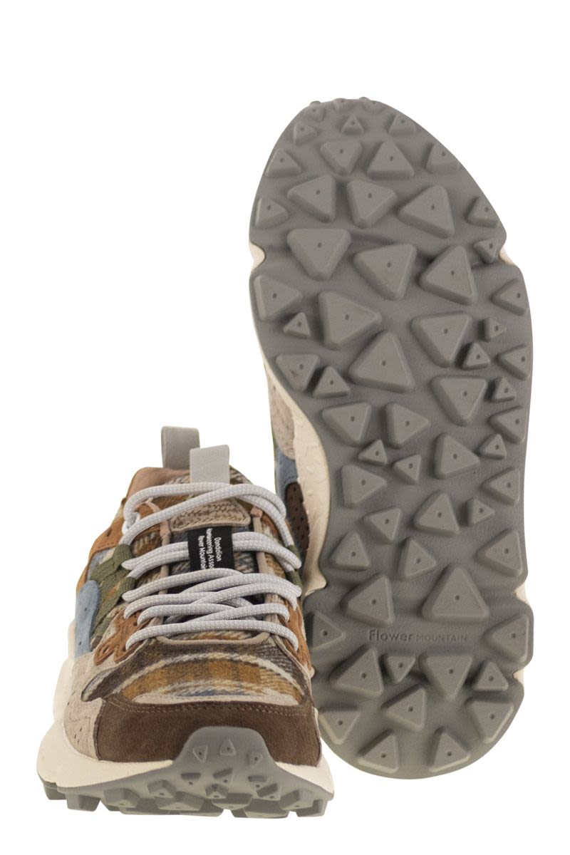 FLOWER MOUNTAIN YAMANO 3 - Suede and Wool Sneaker (5 cm Sole Height)