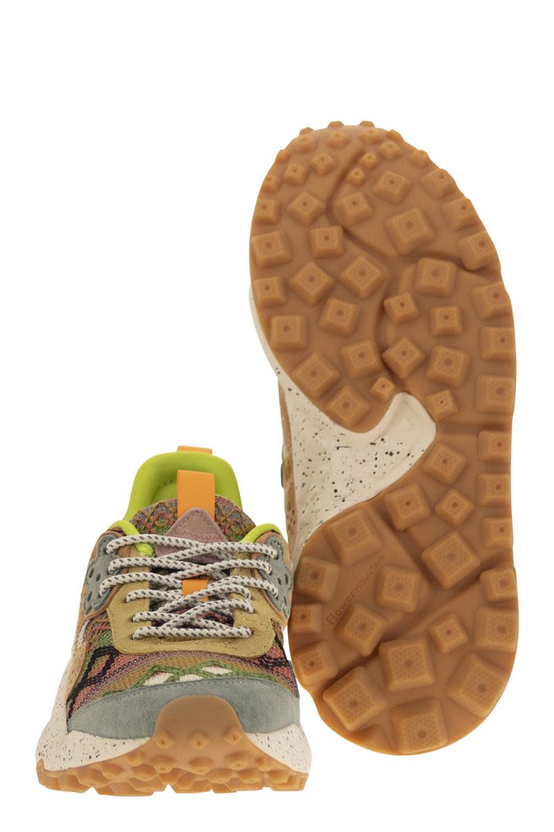 FLOWER MOUNTAIN Energetic Suede and Technical Fabric Sneakers - Women's Size 5