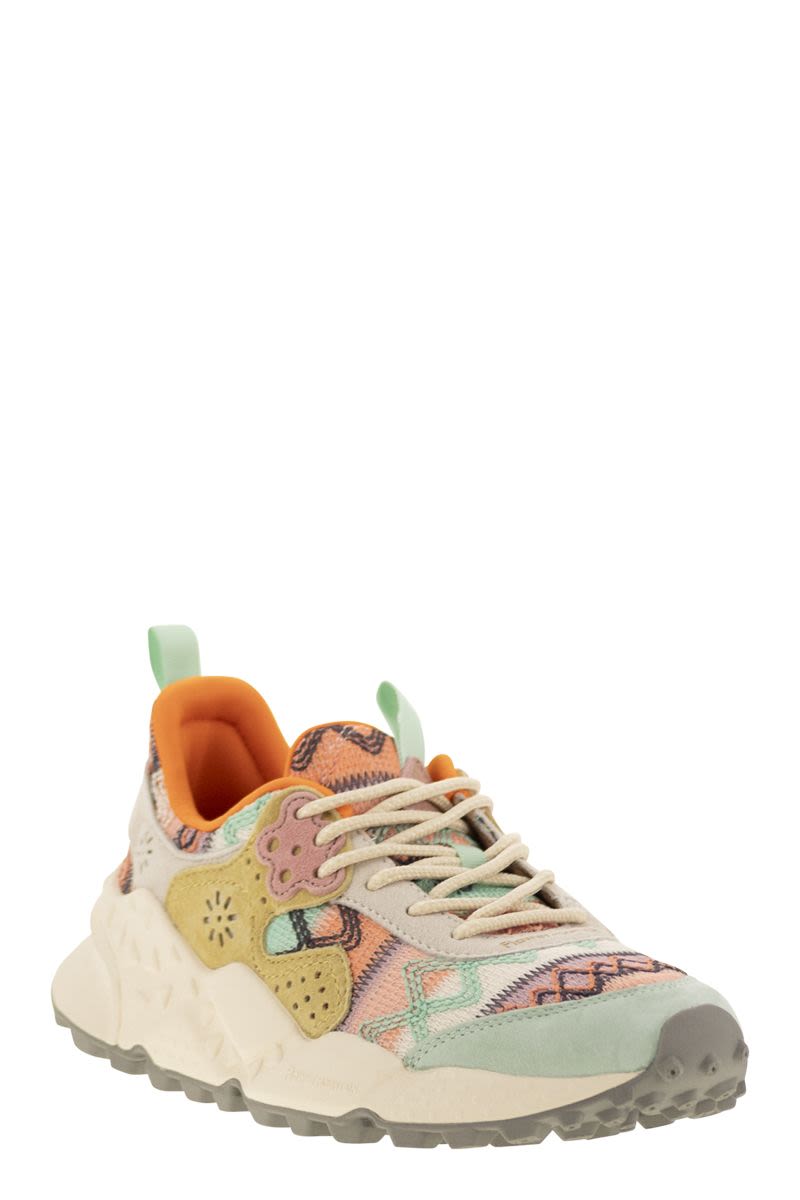 FLOWER MOUNTAIN KOTETSU Sneaker in Suede and Technical Fabric
