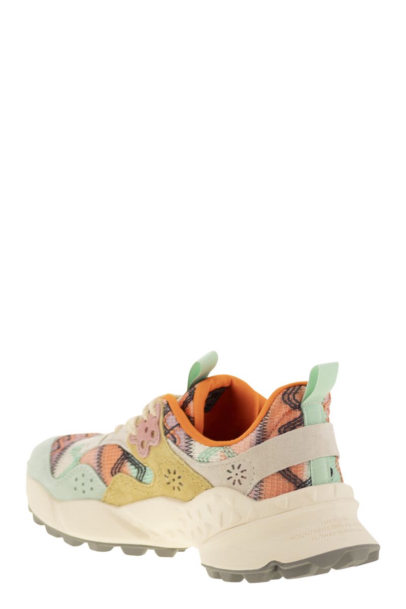 FLOWER MOUNTAIN KOTETSU Sneaker in Suede and Technical Fabric