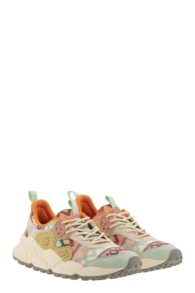 FLOWER MOUNTAIN KOTETSU Sneaker in Suede and Technical Fabric