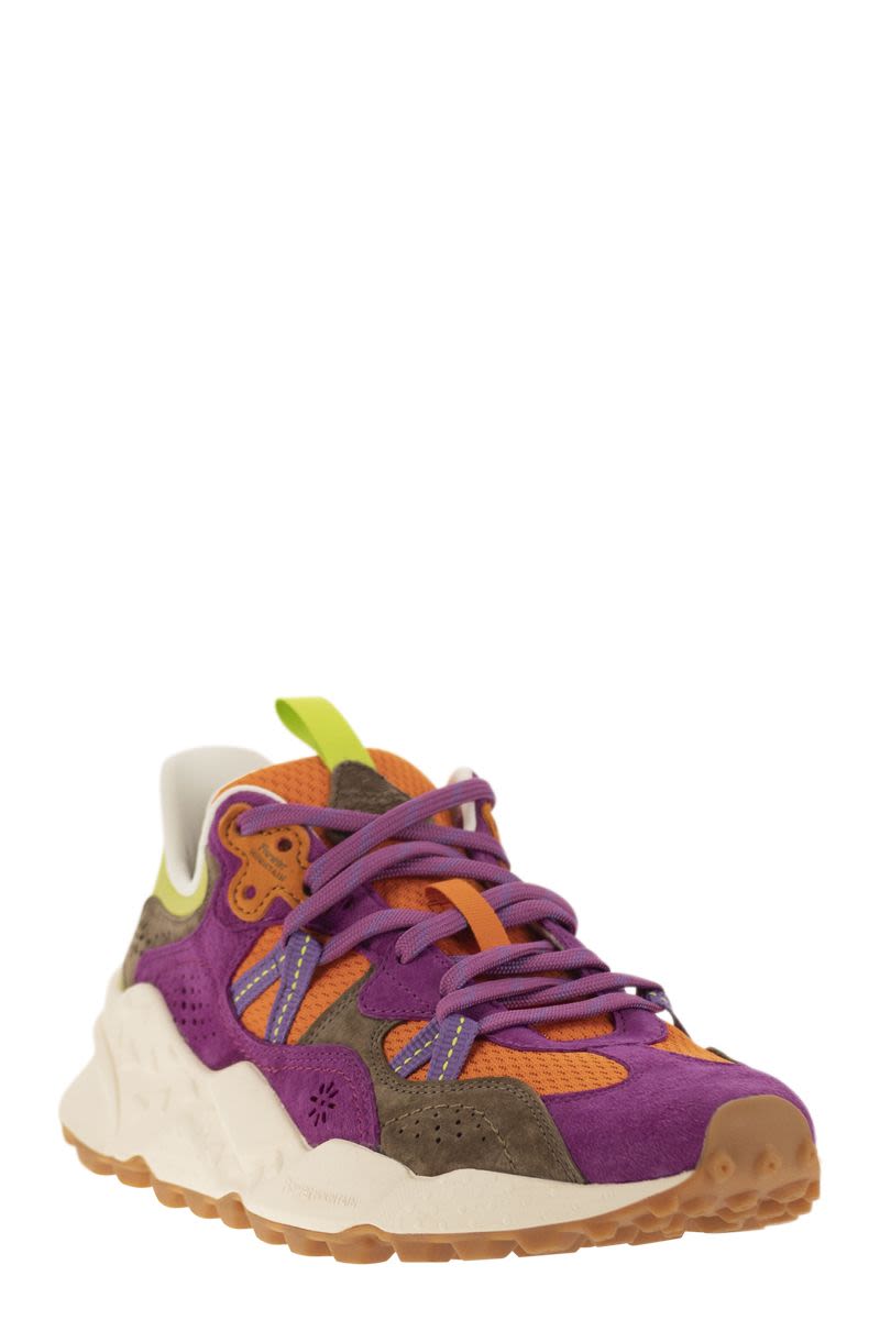 FLOWER MOUNTAIN Sporty Suede and Technical Fabric Sneakers