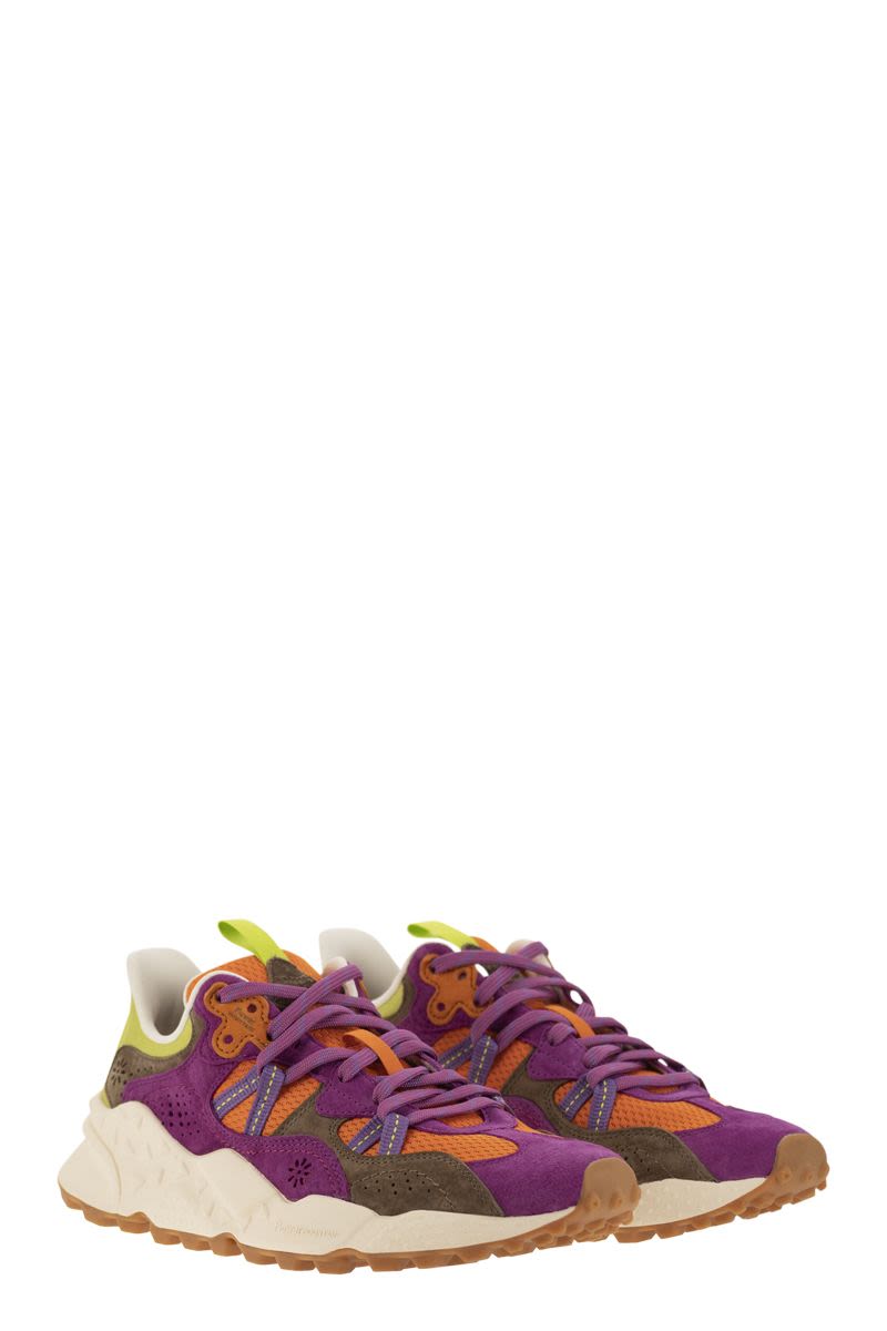 FLOWER MOUNTAIN Sporty Suede and Technical Fabric Sneakers