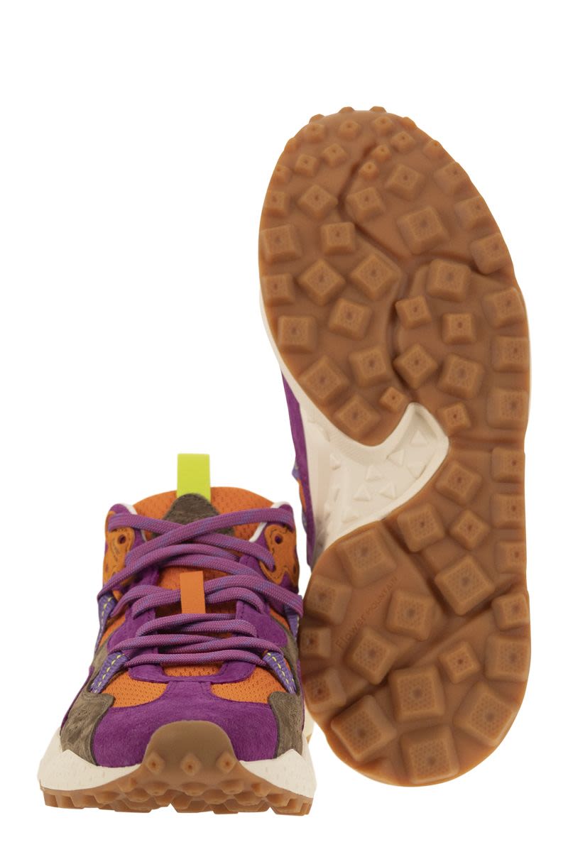 FLOWER MOUNTAIN Sporty Suede and Technical Fabric Sneakers