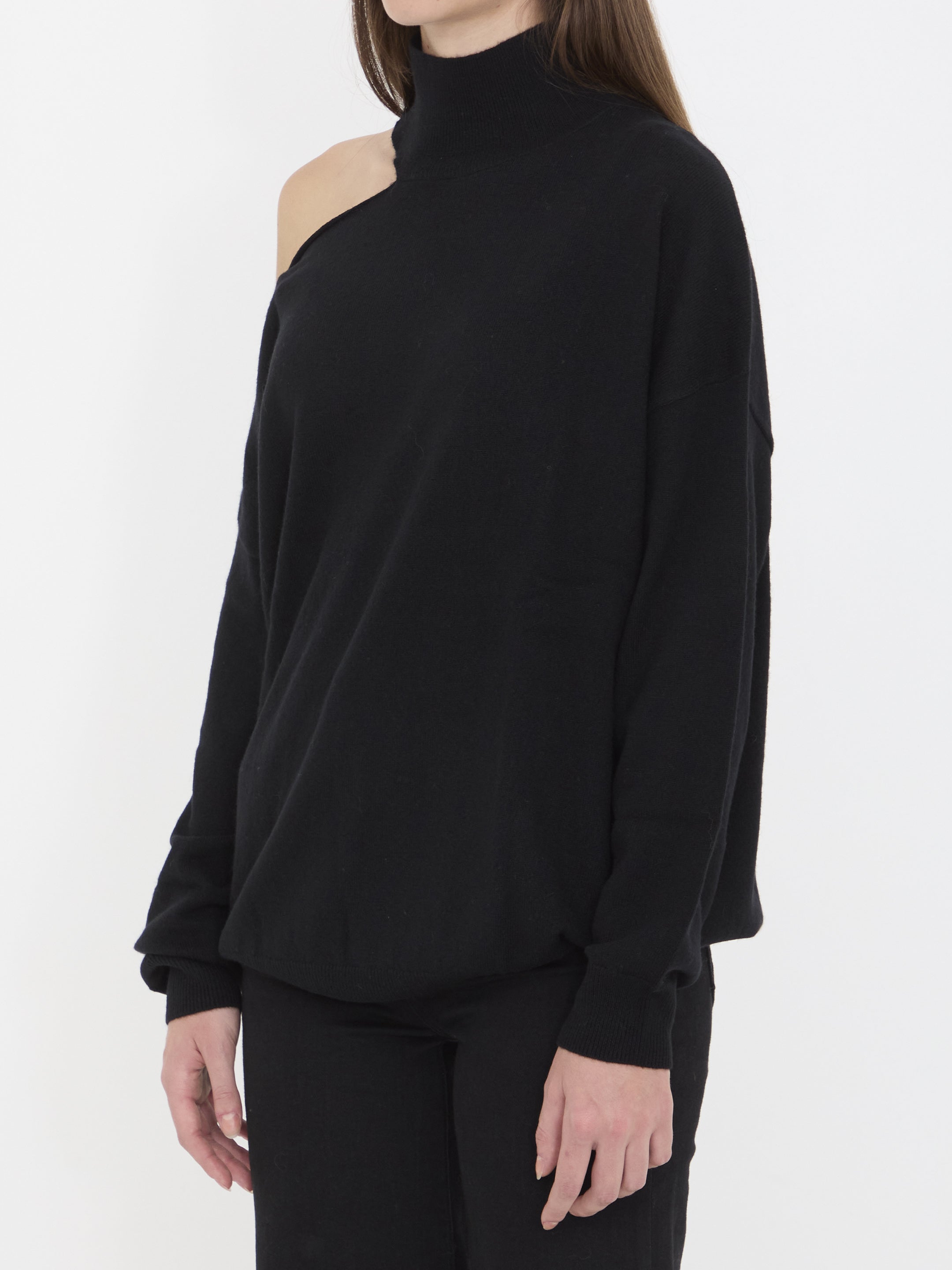 LISA YANG Asymmetrical High Neck Cashmere Sweater - Size 01 US