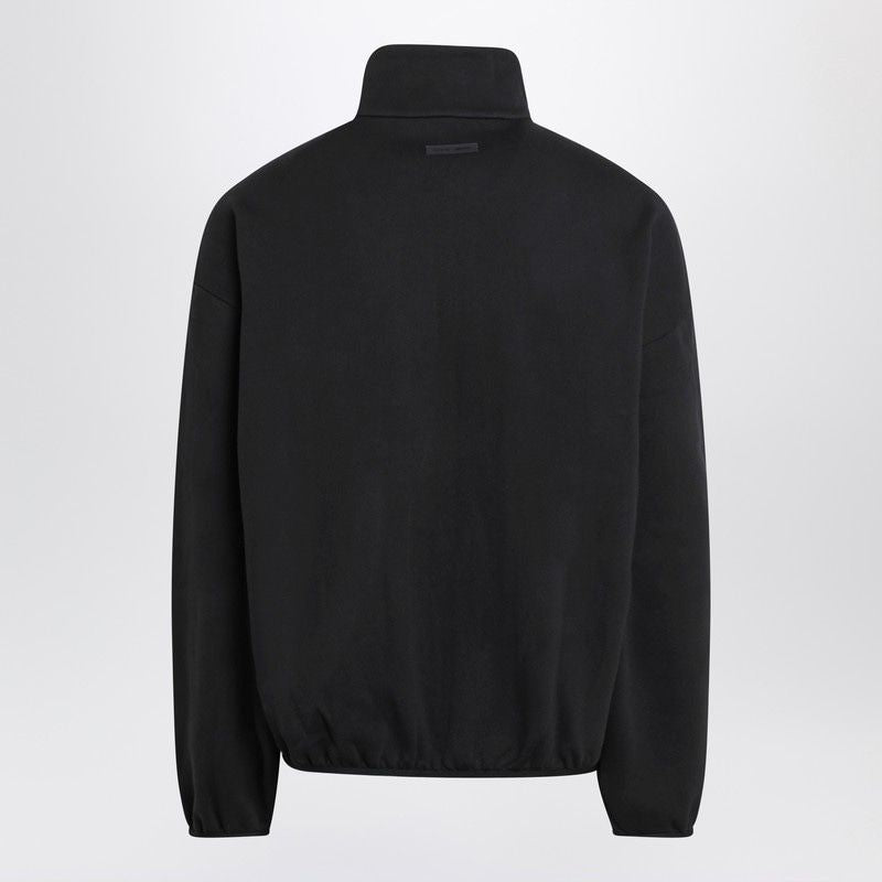 FEAR OF GOD ESSENTIALS Essentials Black Zip Sweatshirt with Contrasting Trims