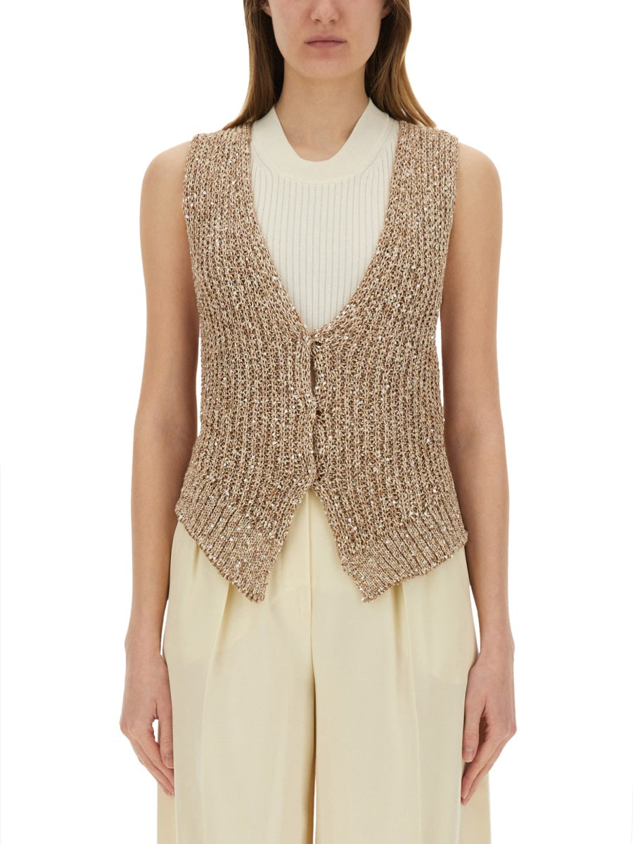 ALYSI Slim Fit Vest with Sequins - Size S