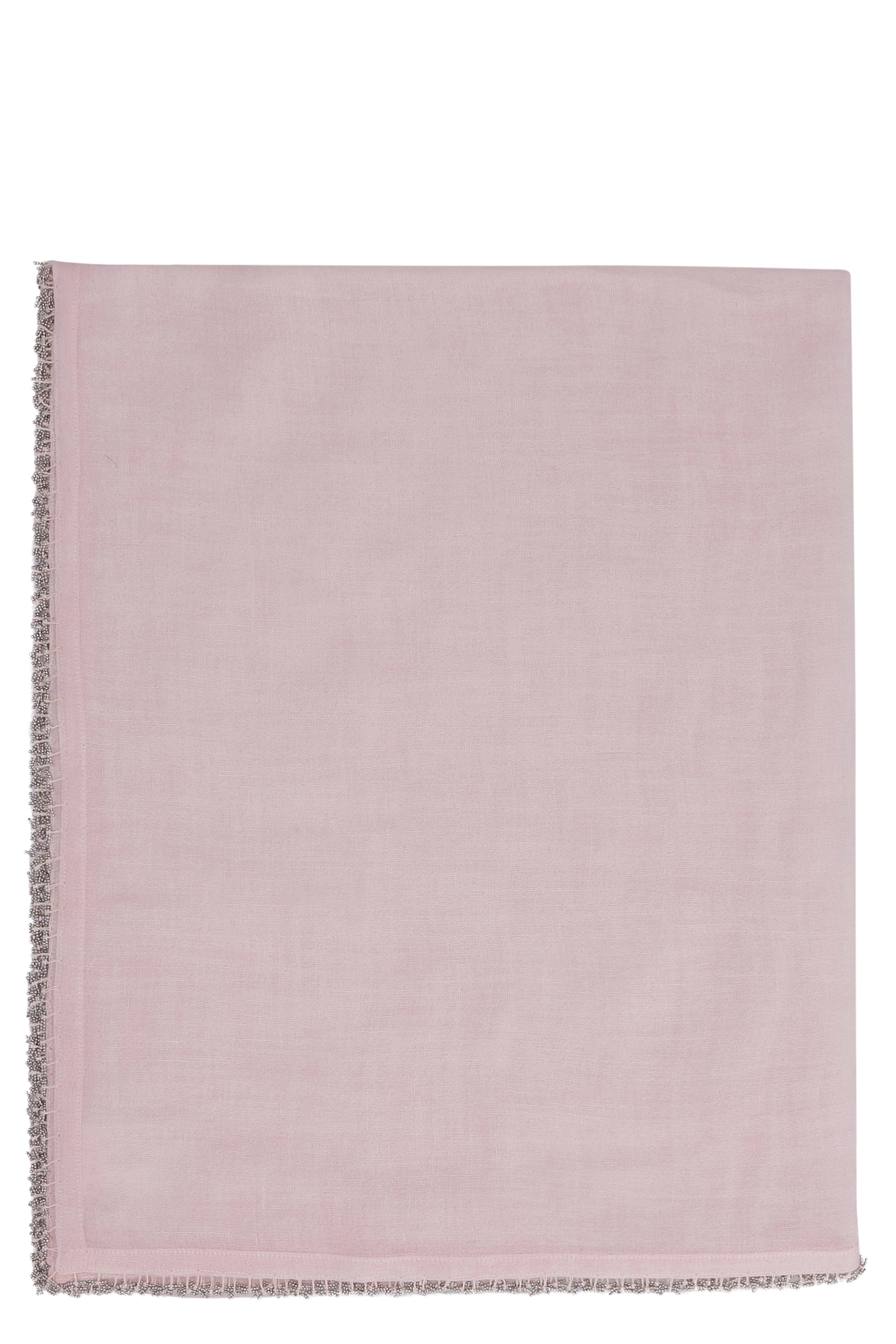 FALIERO SARTI Virgin Wool Scarf with Micro Metal Bead Embroidery - 70x175 cm