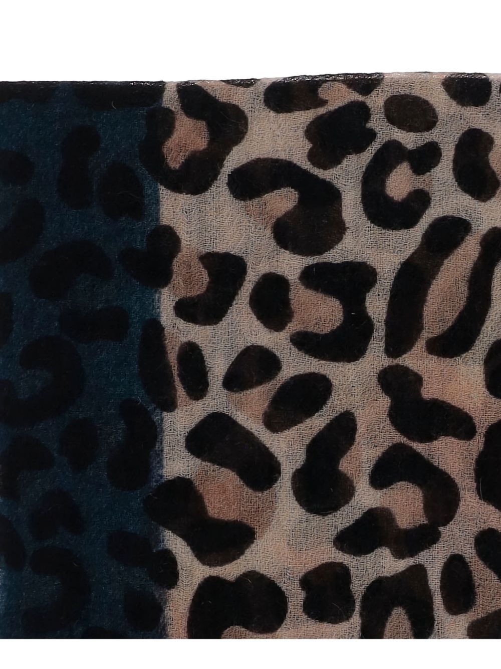 FALIERO SARTI Cashmere Leopard Print Scarf with Frayed Edges
