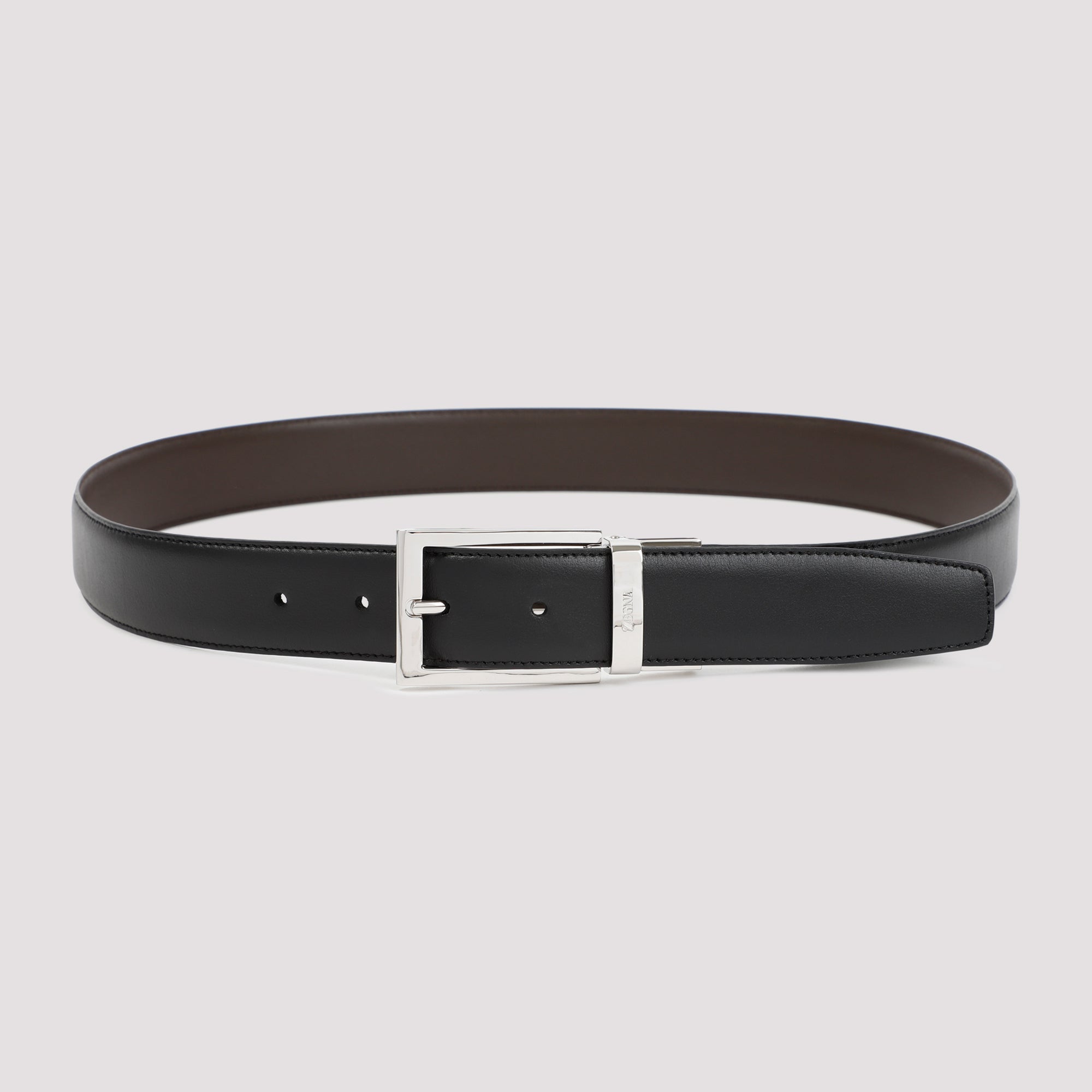 ZEGNA Reversible Leather Belt - H: 3.3cm