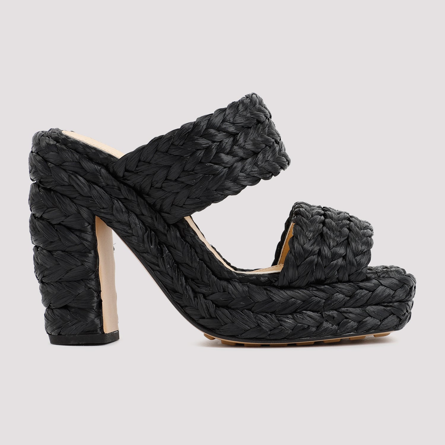BOTTEGA VENETA Raffia Sandals with 12cm Heel Height