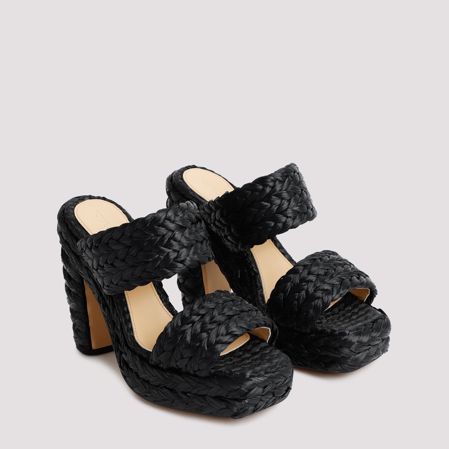 BOTTEGA VENETA Raffia Sandals with 12cm Heel Height