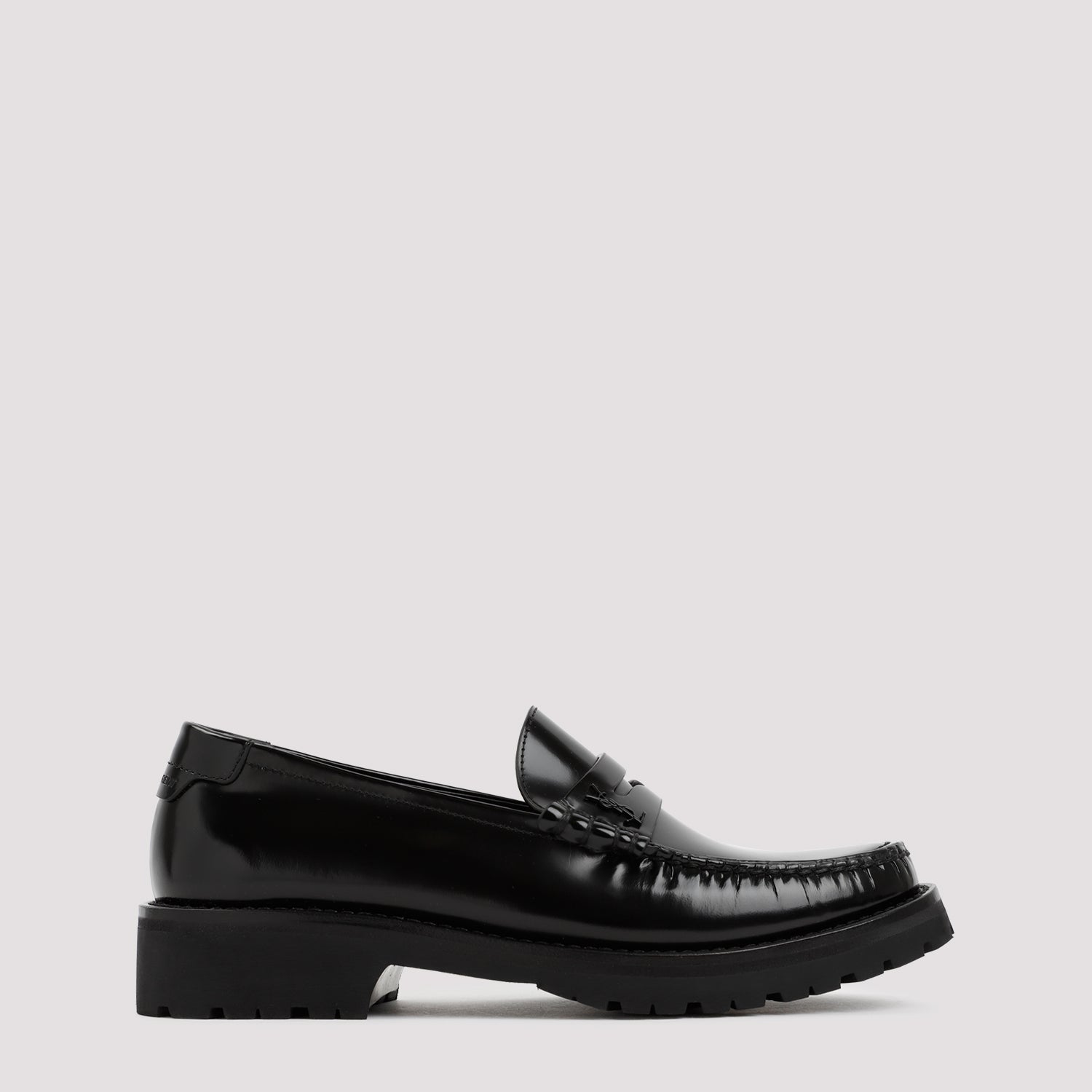 SAINT LAURENT Men's Brushed Leather Loafers with 3cm Heel