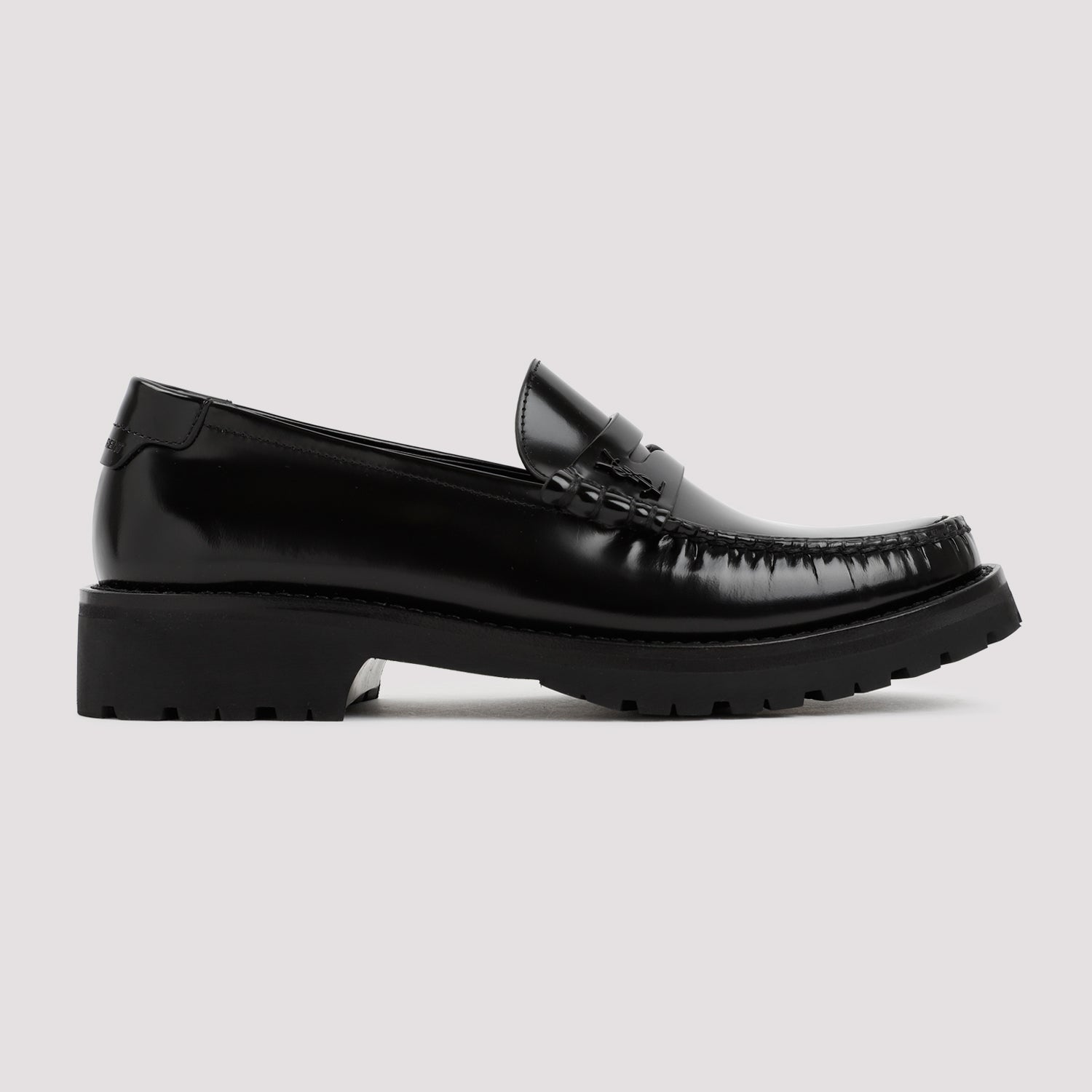 SAINT LAURENT Men's Brushed Leather Loafers with 3cm Heel