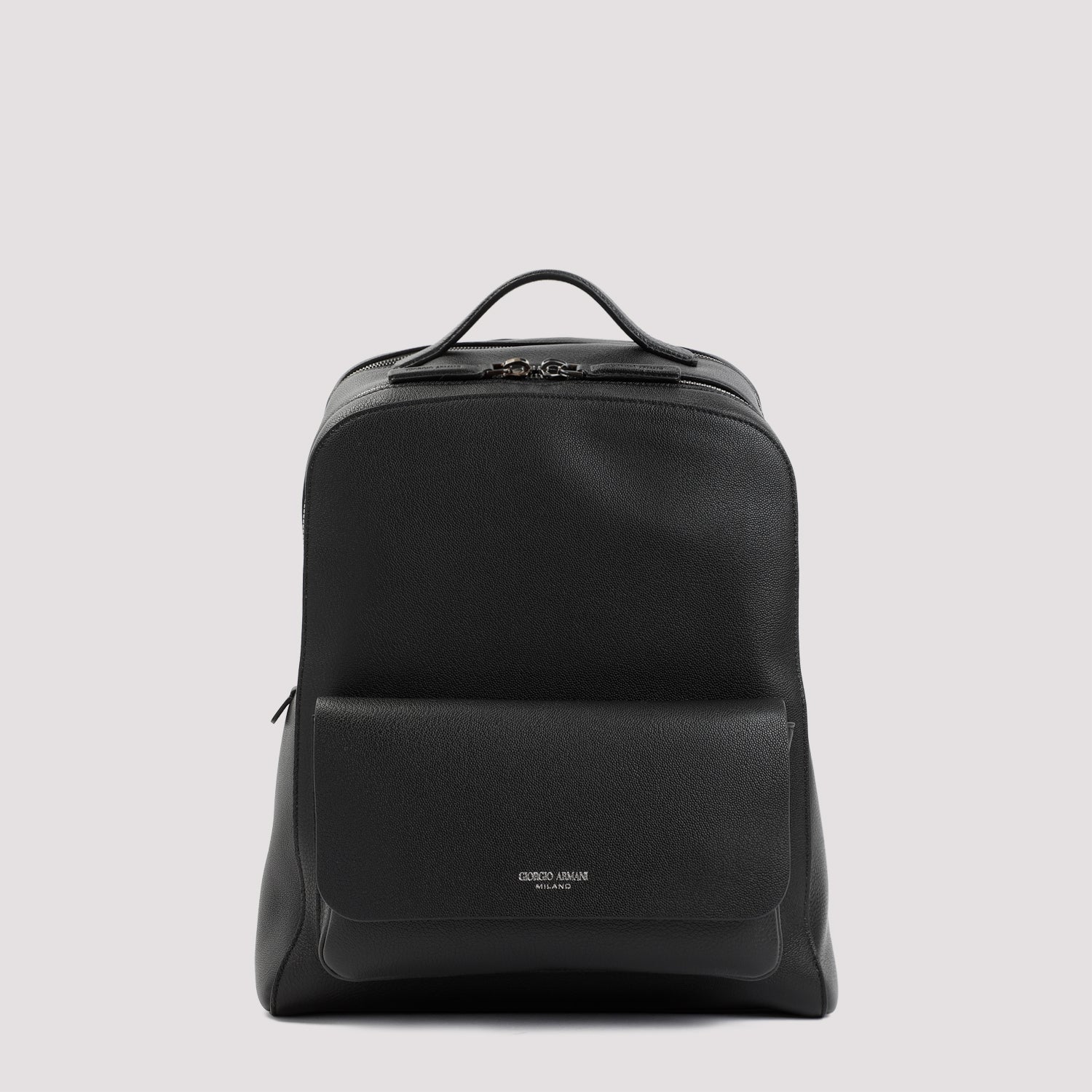 GIORGIO ARMANI Grained 100% Leather Backpack - 30cm W x 41cm H x 9cm D