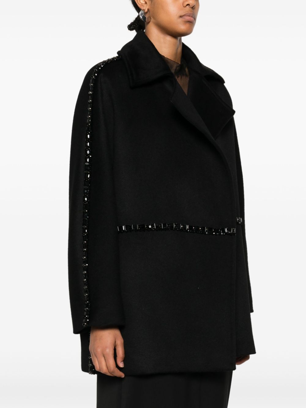 MAX MARA Luxury Wool Jacket with Crystal Embellishment - Women's Outerwear