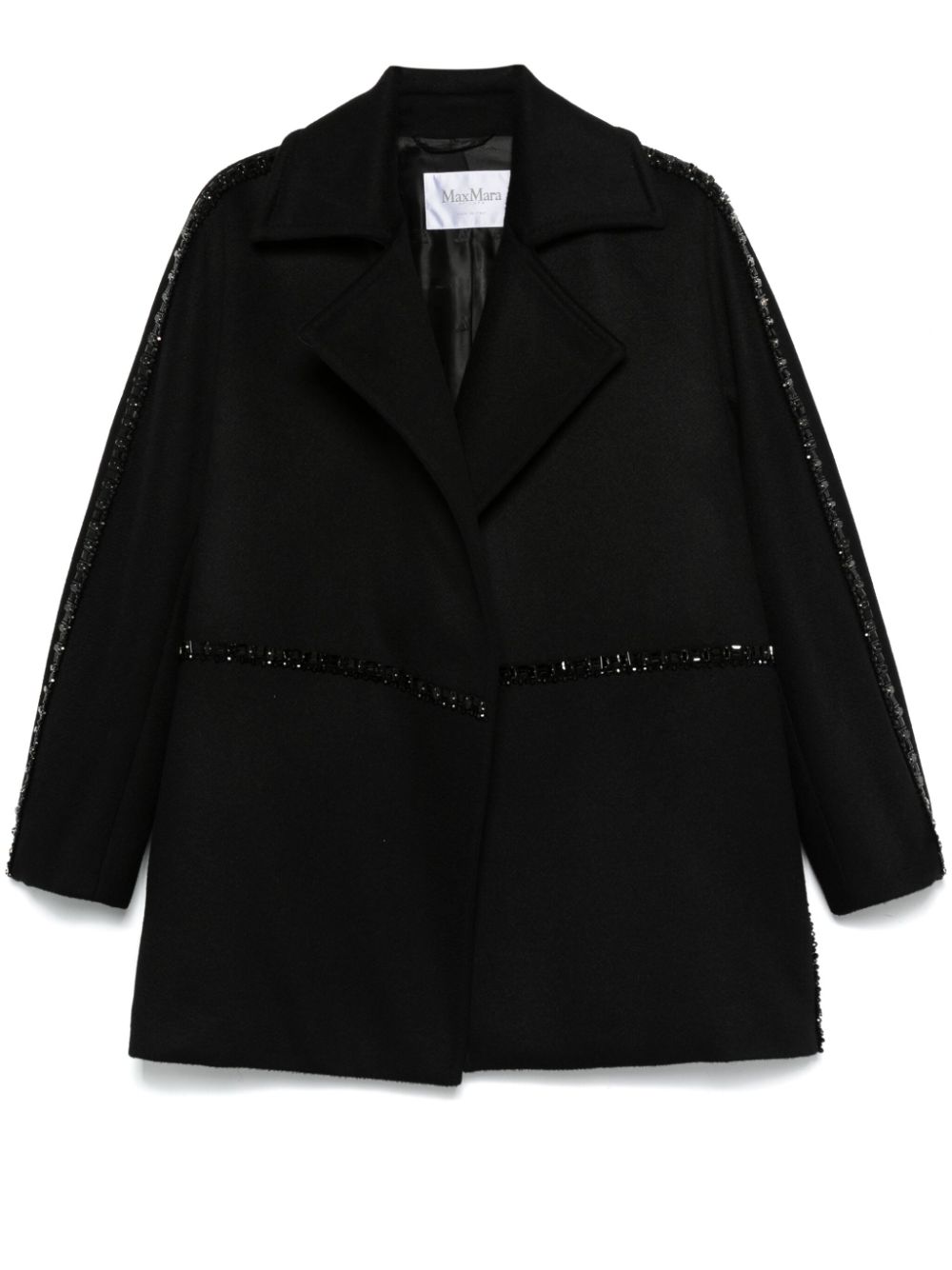 MAX MARA Luxury Wool Jacket with Crystal Embellishment - Women's Outerwear