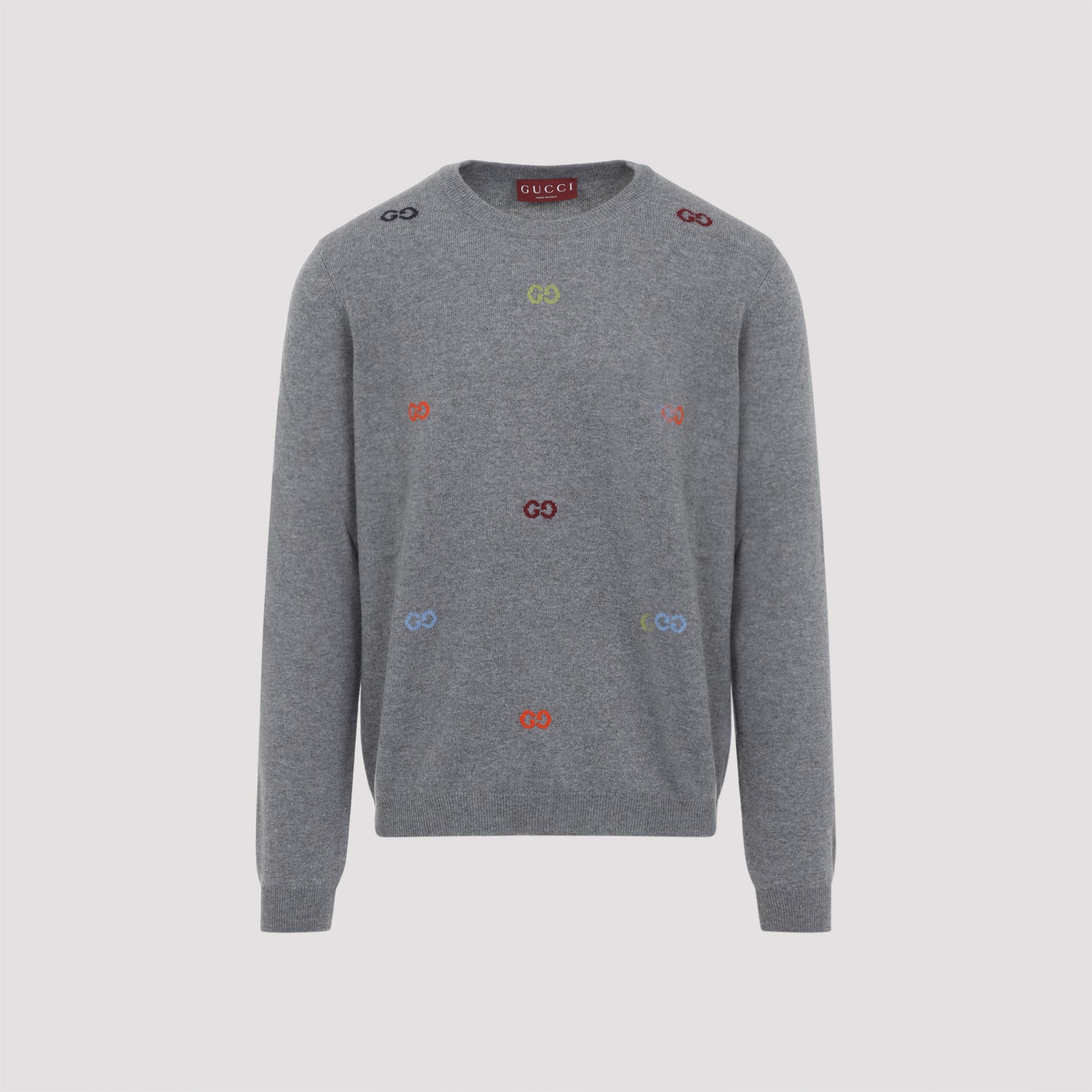 GUCCI Cashmere Long Sleeve Crewneck Sweater for Men