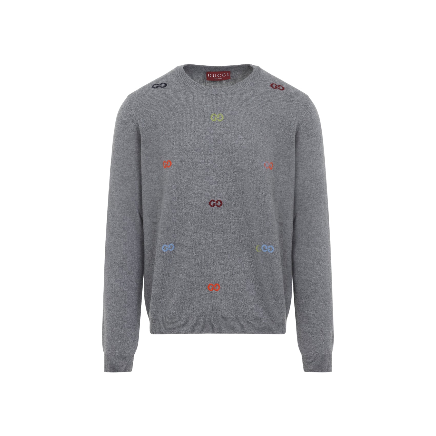 GUCCI Cashmere Long Sleeve Crewneck Sweater for Men